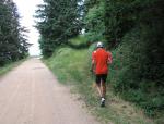 Pause cueillette de fraise pendant un footing &agrave; St Cyr le Chatoux