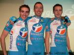 Vincent, Franck et Anthony les 3 cyclistes Mayennais de l'�quipe Bouygues Telecom
